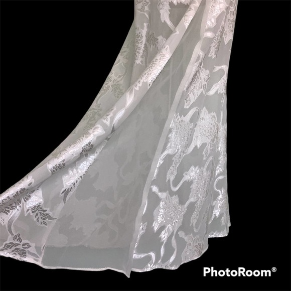 Vintage Victoria’s Secret Gold Label 2 Piece Sheer White Bias Gown & Top Set - Picture 9 of 16